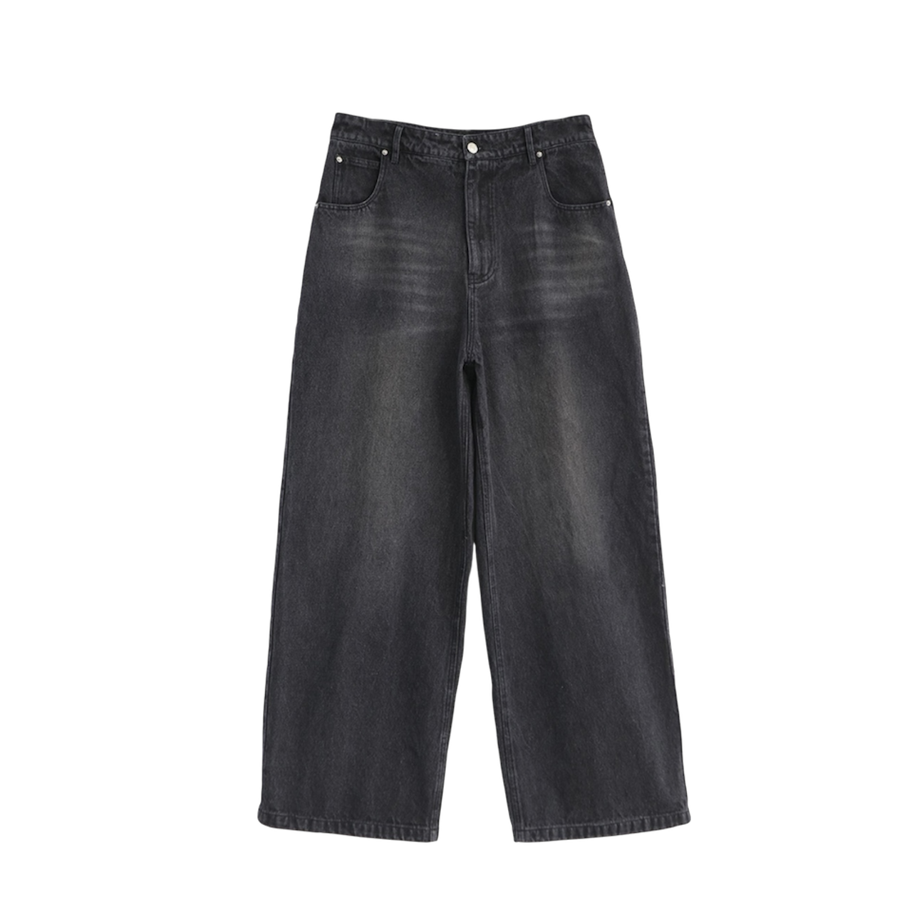 Washed Charcoal  Baggy Denim