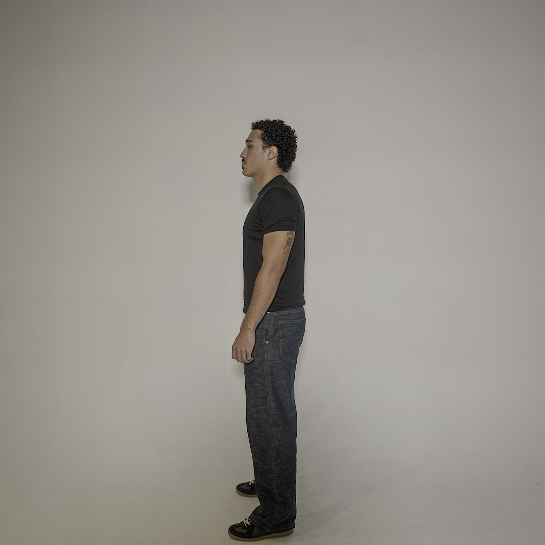 Black Slim Ribbed T-Shirt