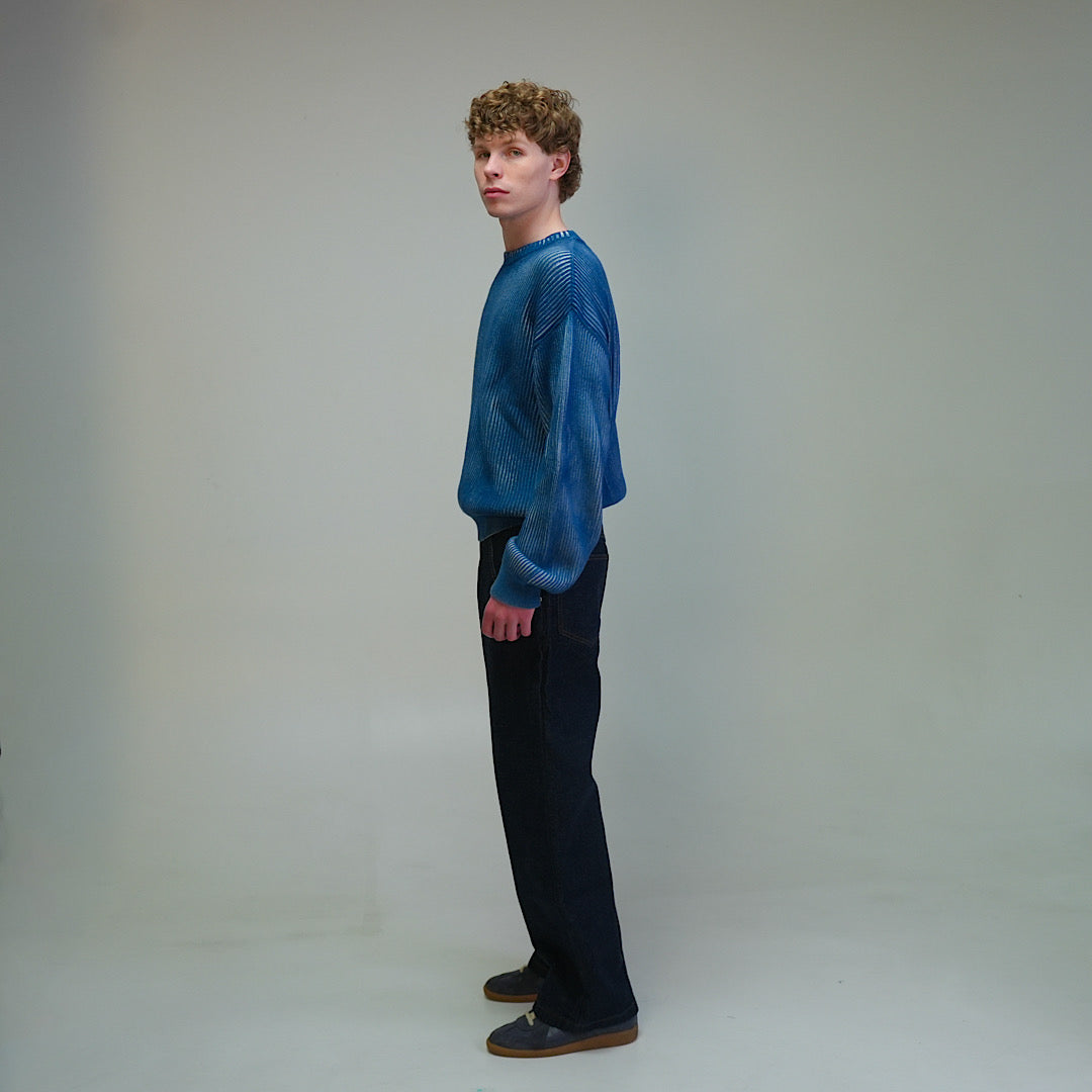 Navy Washed Knitted Sweater